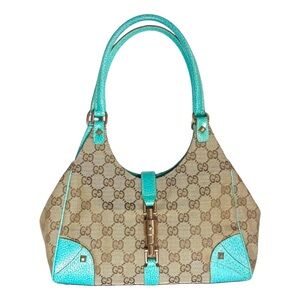 Gucci Tan and Aqua Shoulder Bag